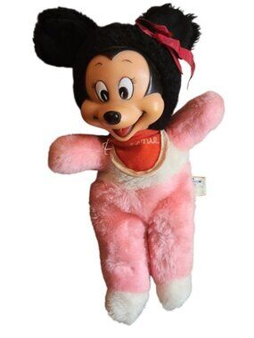 Vintage Disney Minnie Mouse Plush Toy Pink Pajamas Baby‎ Doll